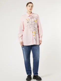 Marina Rinaldi Chemisier en popeline avec broderie ROSE New