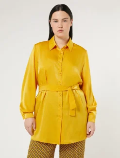 Marina Rinaldi Chemisier en satin MOUTARDE Hot