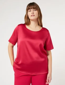 Marina Rinaldi Chemisier en satin ROUGE Online