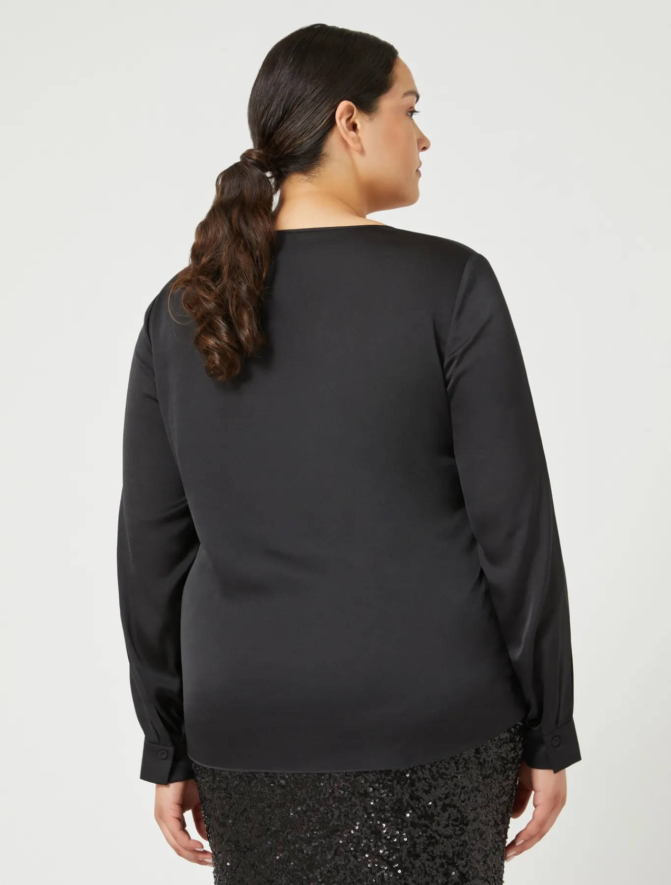 Marina Rinaldi Chemisier en satin NOIR Clearance