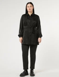 Marina Rinaldi Chemisier en satin NOIR Outlet