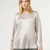 Marina Rinaldi Chemisier en satin de soie GRISCLAIR New