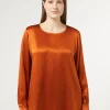 Marina Rinaldi Chemisier en satin de soie ROUGEORANGE Sale
