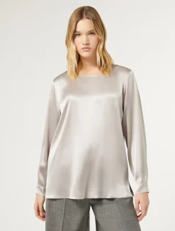 Marina Rinaldi Chemisier en satin de soie GRISCLAIR New