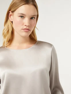 Marina Rinaldi Chemisier en satin de soie GRISCLAIR New