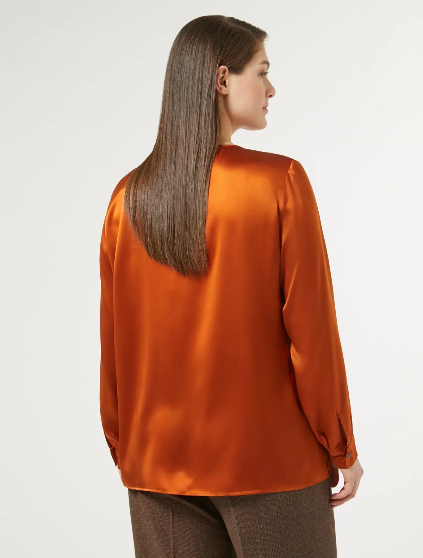 Marina Rinaldi Chemisier en satin de soie ROUGEORANGE Sale