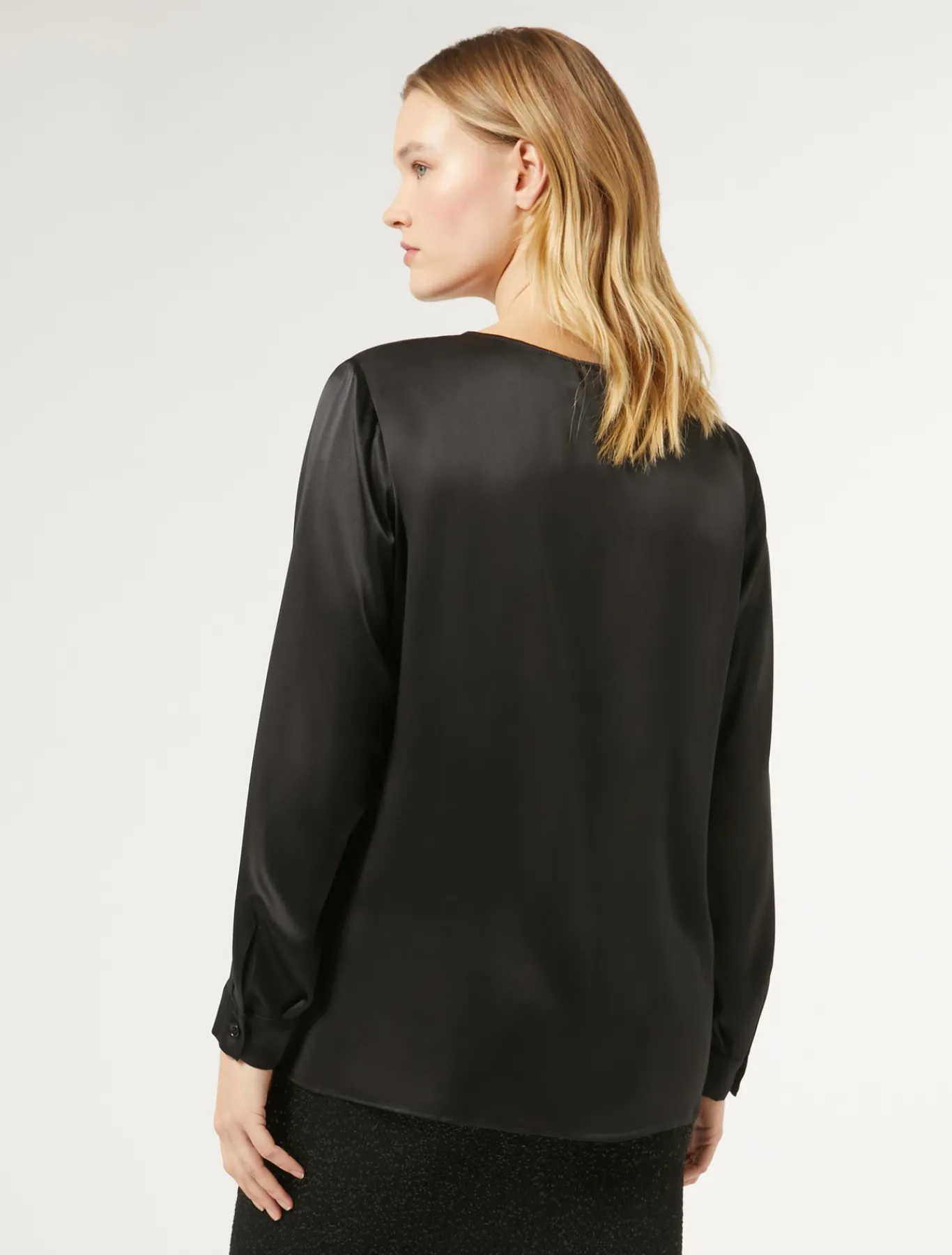 Marina Rinaldi Chemisier en satin de soie NOIR Outlet