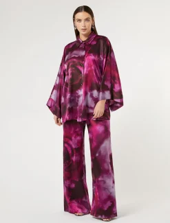 Marina Rinaldi Chemisier en satin de soie BORDEAUX Best