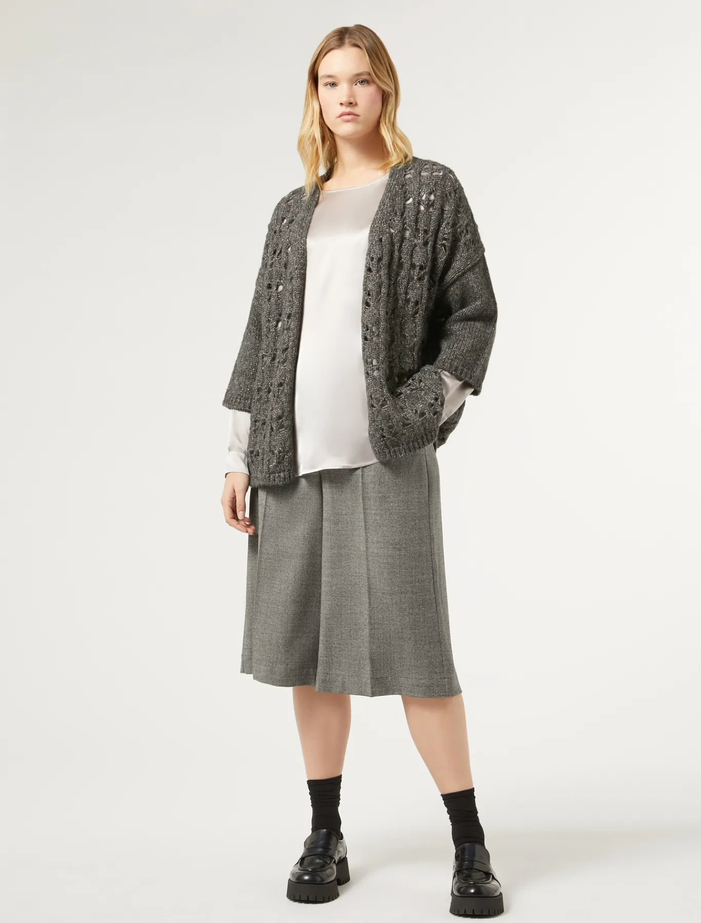 Marina Rinaldi Chemisier en satin de soie GRISCLAIR New