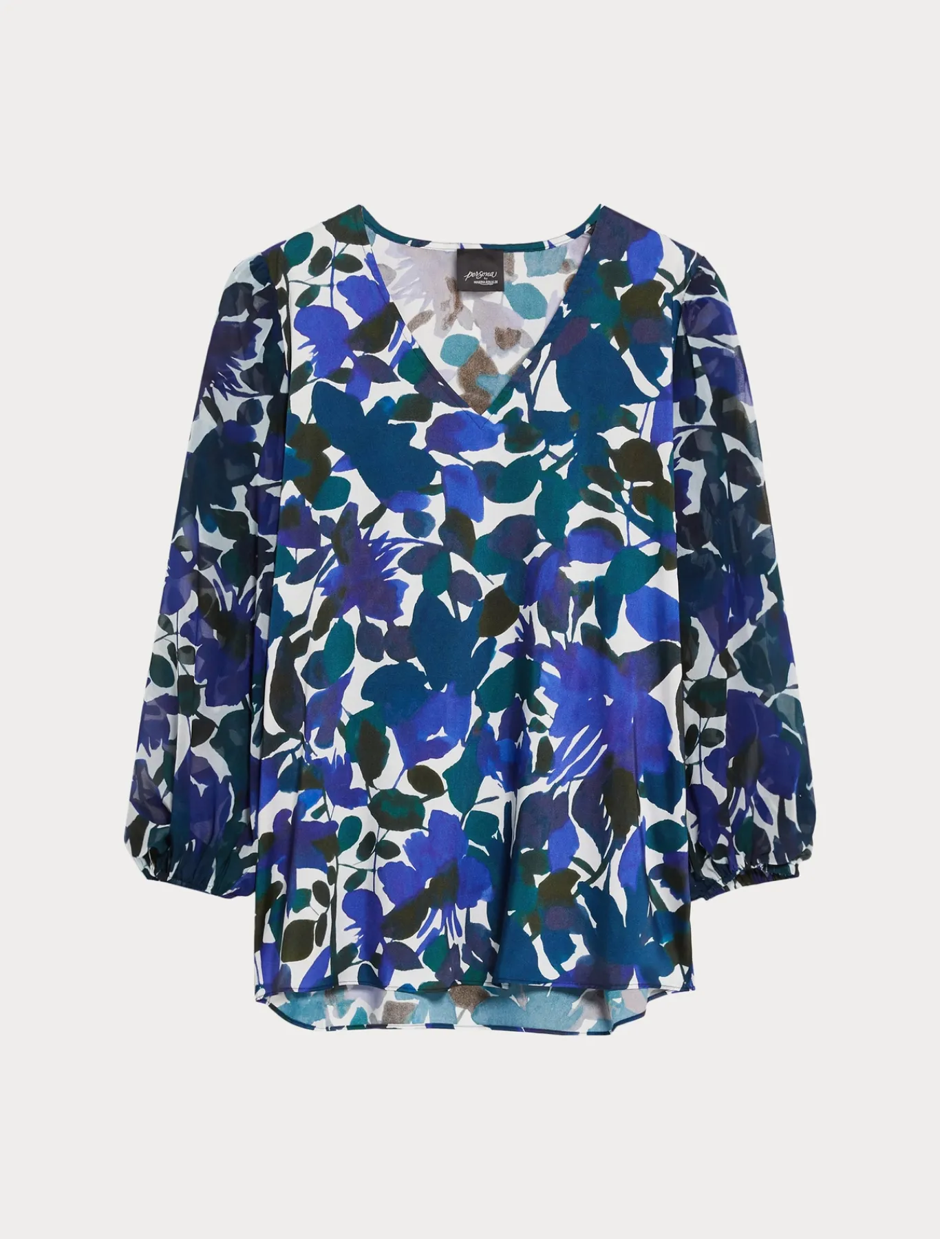 Marina Rinaldi Chemisier en sergé et georgette NOIR Discount