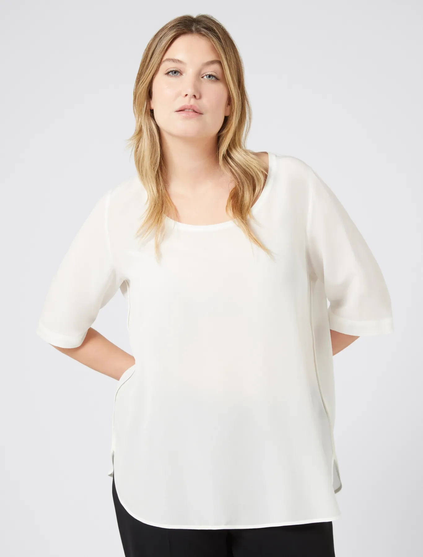 Marina Rinaldi Chemisier en soie BLANC Hot