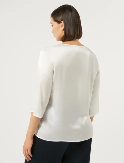 Marina Rinaldi Chemisier en soie mélangée BLANC Outlet