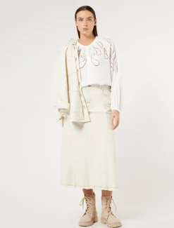 Marina Rinaldi Chemisier en viscose avec broderie BLANC Hot