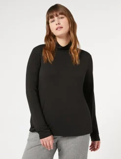 Marina Rinaldi Col roulé en jersey de viscose stretch NOIR New