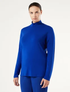 Marina Rinaldi Col roulé en jersey de viscose stretch BLEUET Outlet