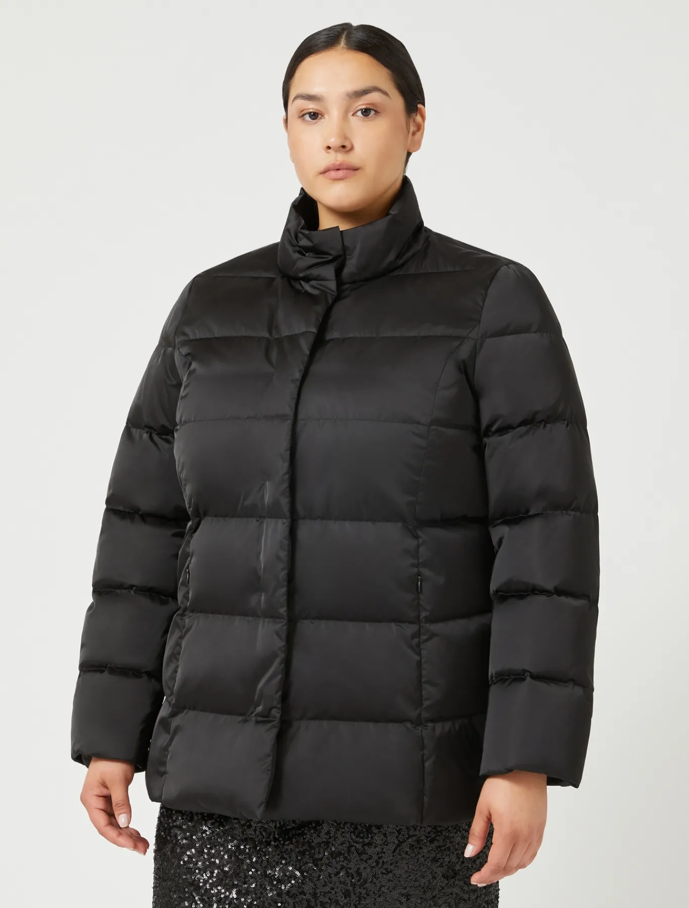 Marina Rinaldi Doudoune en satin NOIR Discount