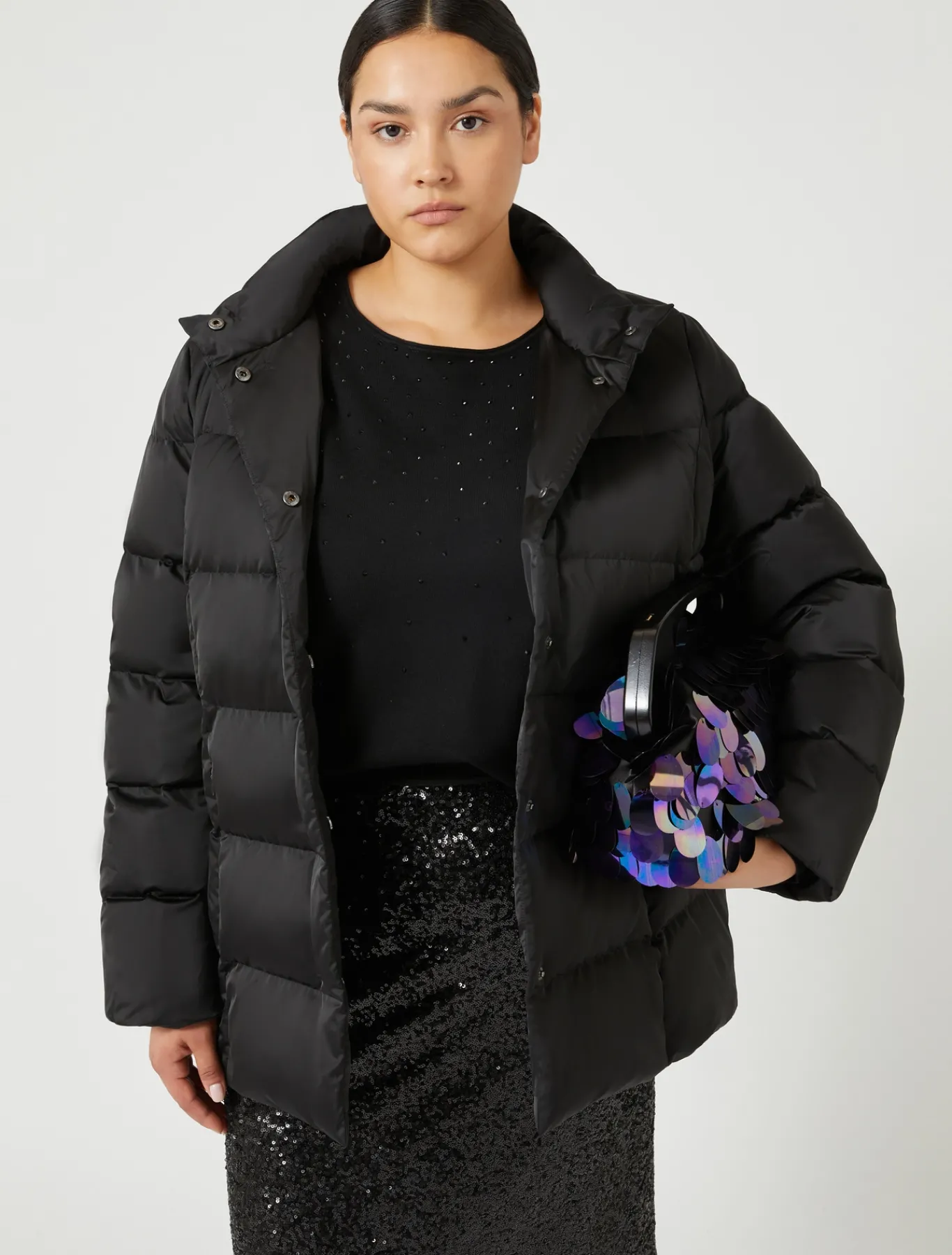 Marina Rinaldi Doudoune en satin NOIR Discount