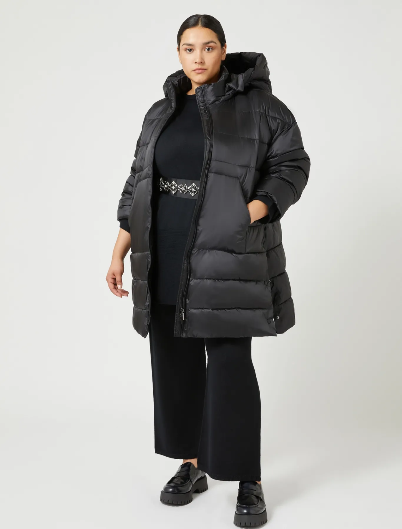 Marina Rinaldi Doudoune en tissu technique NOIR Sale