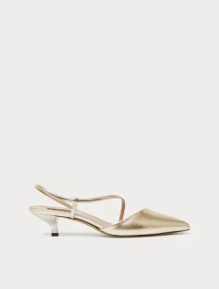 Marina Rinaldi Escarpins avec bride arrière en cuir PLATINE Clearance