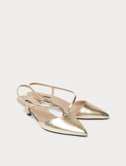 Marina Rinaldi Escarpins avec bride arrière en cuir PLATINE Clearance