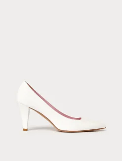Marina Rinaldi Escarpins en cuir verni BLANC Discount