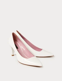 Marina Rinaldi Escarpins en cuir verni BLANC Discount