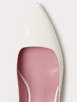 Marina Rinaldi Escarpins en cuir verni BLANC Discount