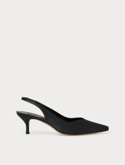 Marina Rinaldi Escarpins sling back en satin NOIR New