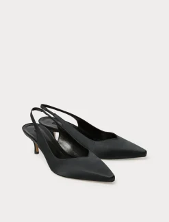 Marina Rinaldi Escarpins sling back en satin NOIR New
