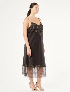 Marina Rinaldi Fond de robe en satin MARRONFONCE New