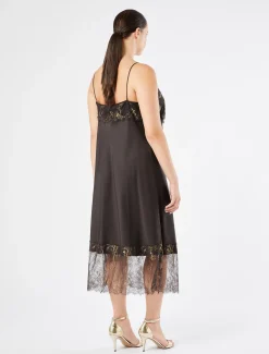 Marina Rinaldi Fond de robe en satin MARRONFONCE New