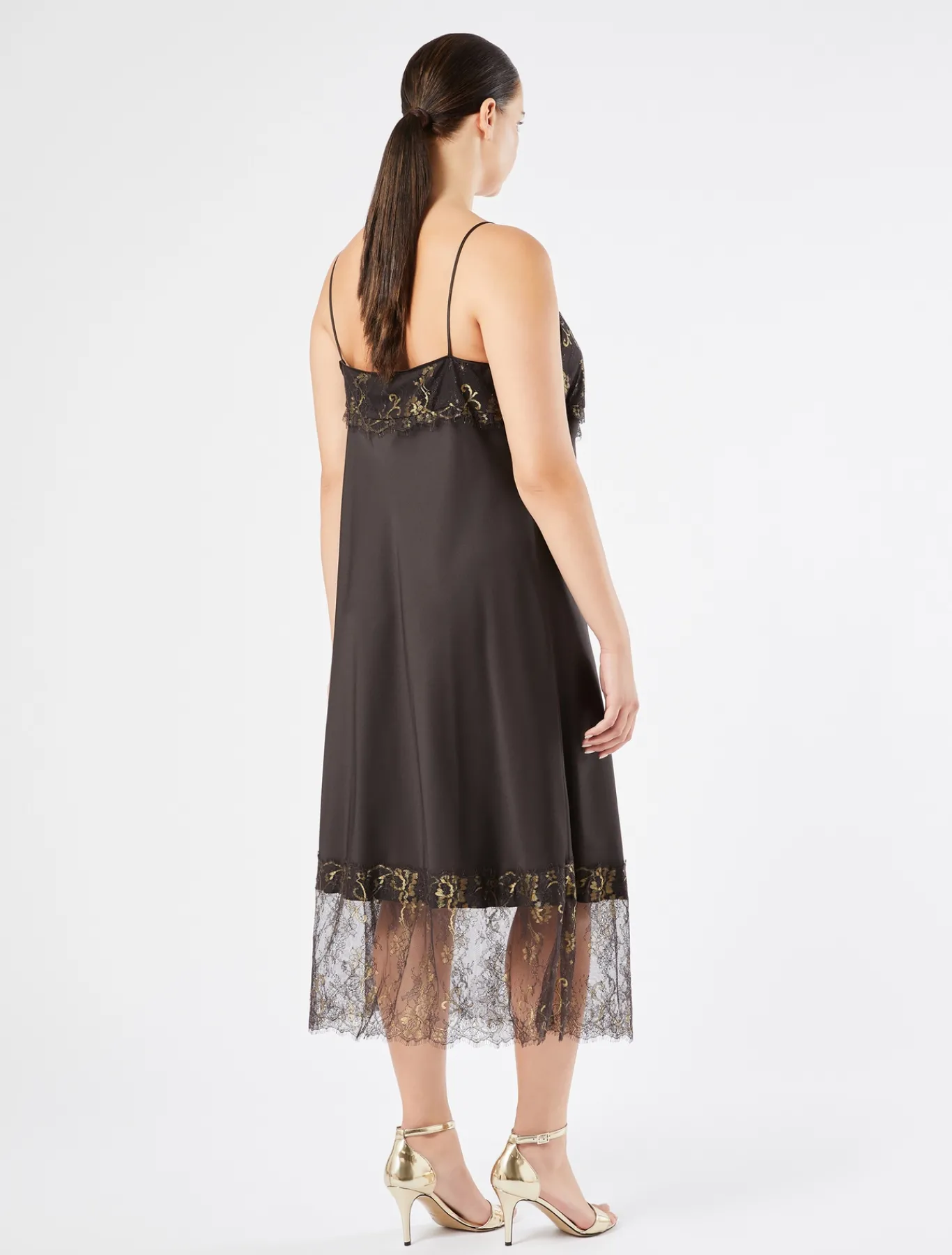Marina Rinaldi Fond de robe en satin MARRONFONCE New