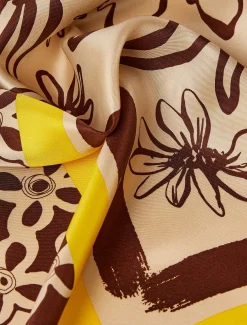 Marina Rinaldi Foulard en sergé de soie BRUN Online