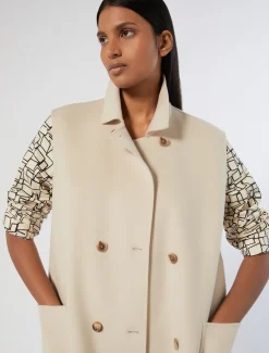 Marina Rinaldi Gilet en double de laine et cachemire BEIGE Online