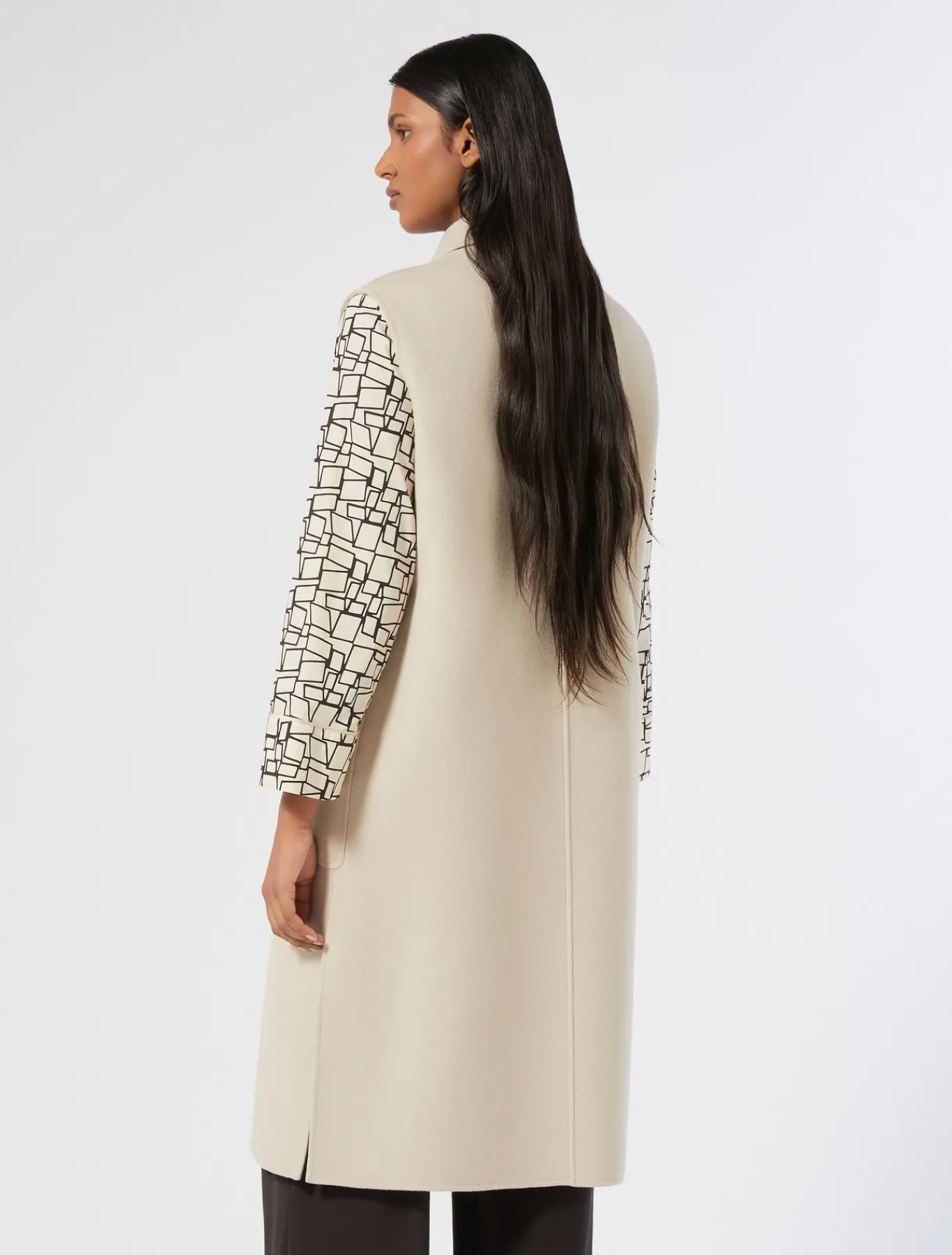 Marina Rinaldi Gilet en double de laine et cachemire BEIGE Online