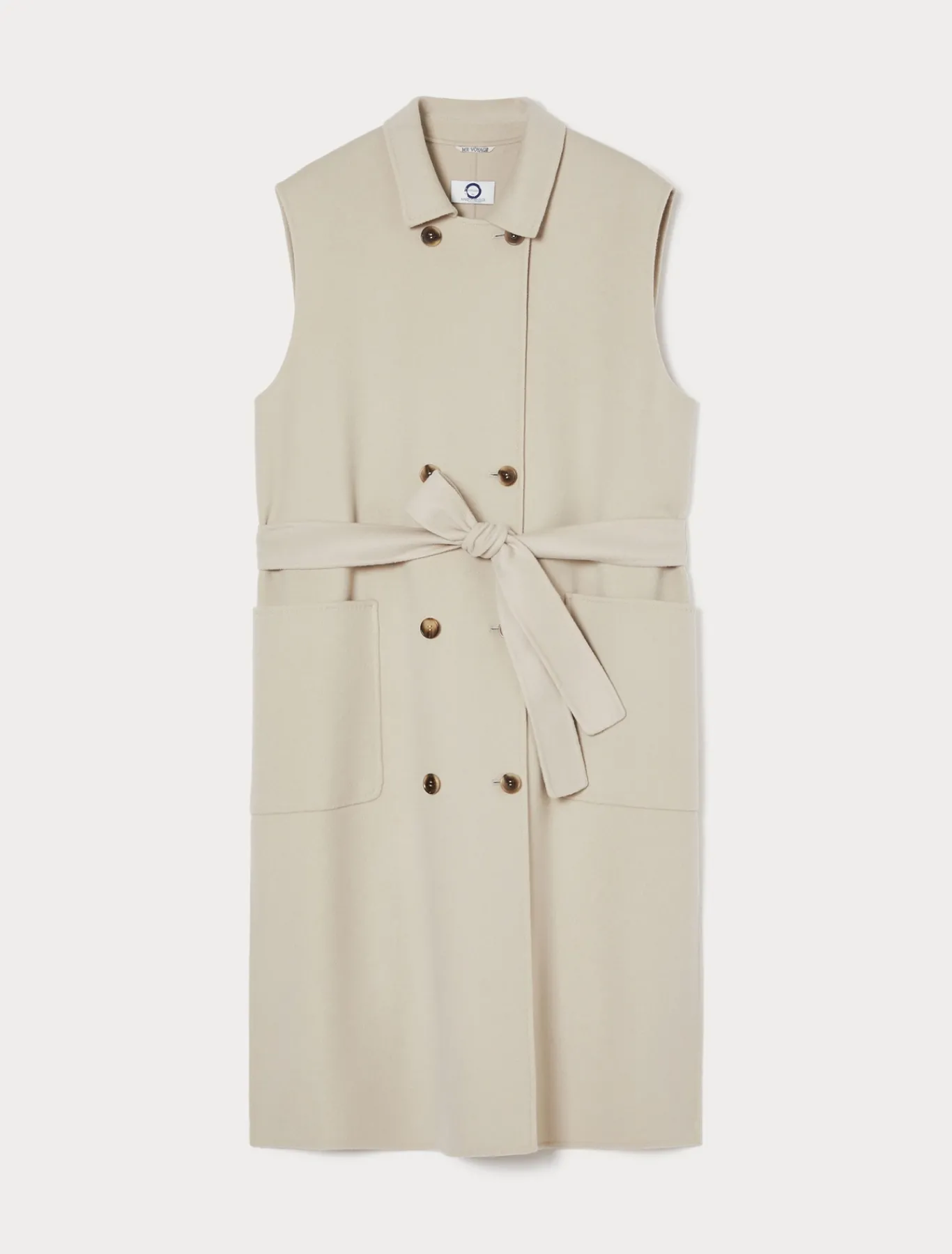 Marina Rinaldi Gilet en double de laine et cachemire BEIGE Online
