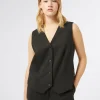 Marina Rinaldi Gilet en gabardine de laine NOIR Sale