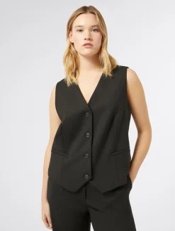 Marina Rinaldi Gilet en gabardine de laine NOIR Sale