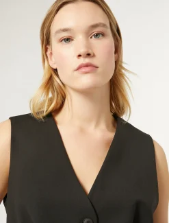 Marina Rinaldi Gilet en gabardine de laine NOIR Sale