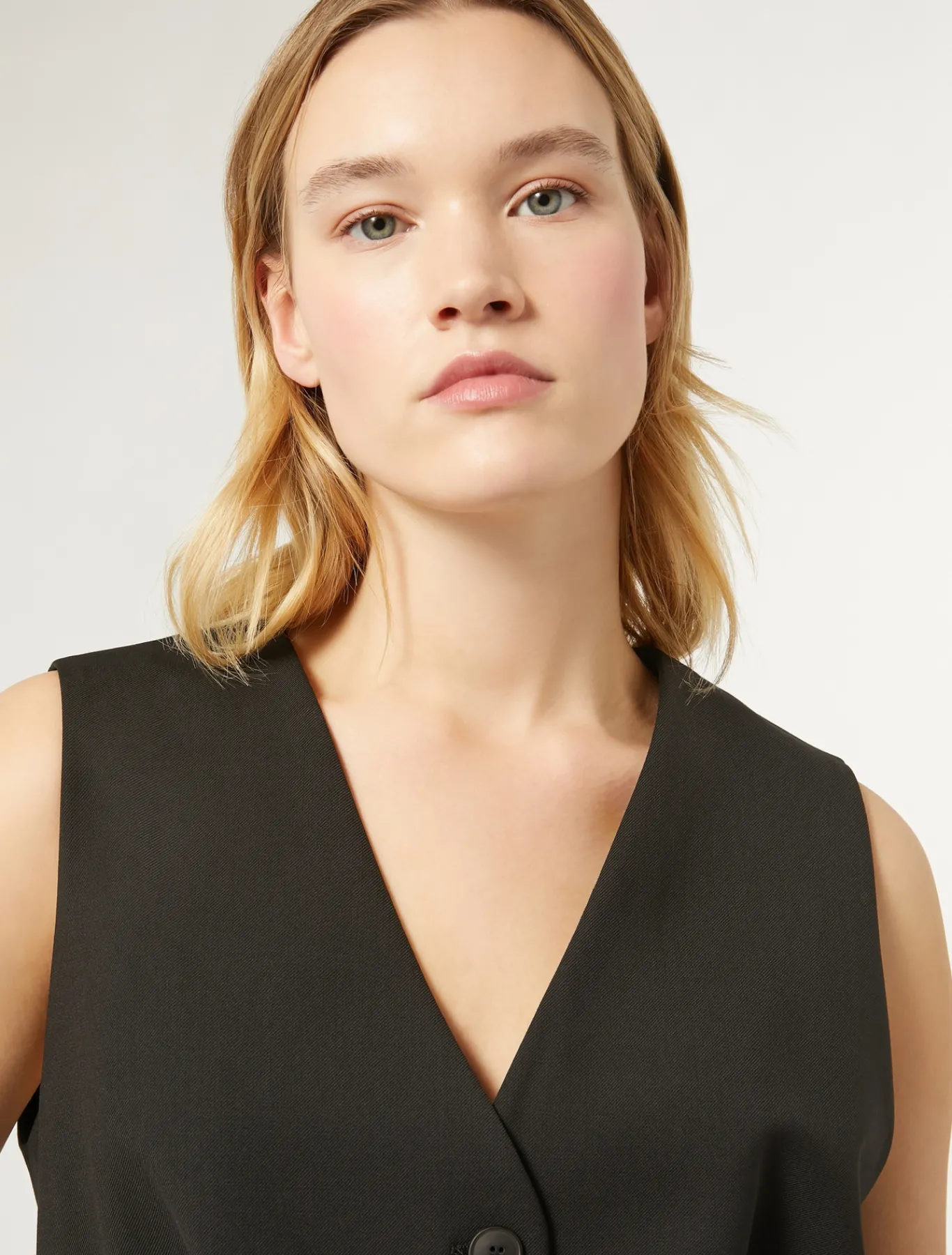 Marina Rinaldi Gilet en gabardine de laine NOIR Sale