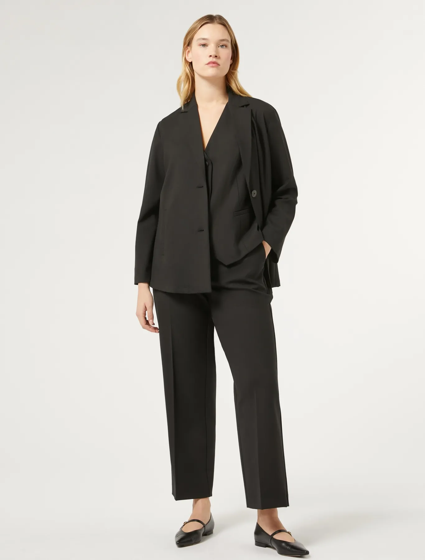 Marina Rinaldi Gilet en gabardine de laine NOIR Sale