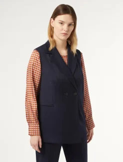 Marina Rinaldi Gilet en sergé BLEUNUIT Online