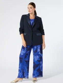 Marina Rinaldi Haut en georgette imprimée BLEUNUIT Fashion