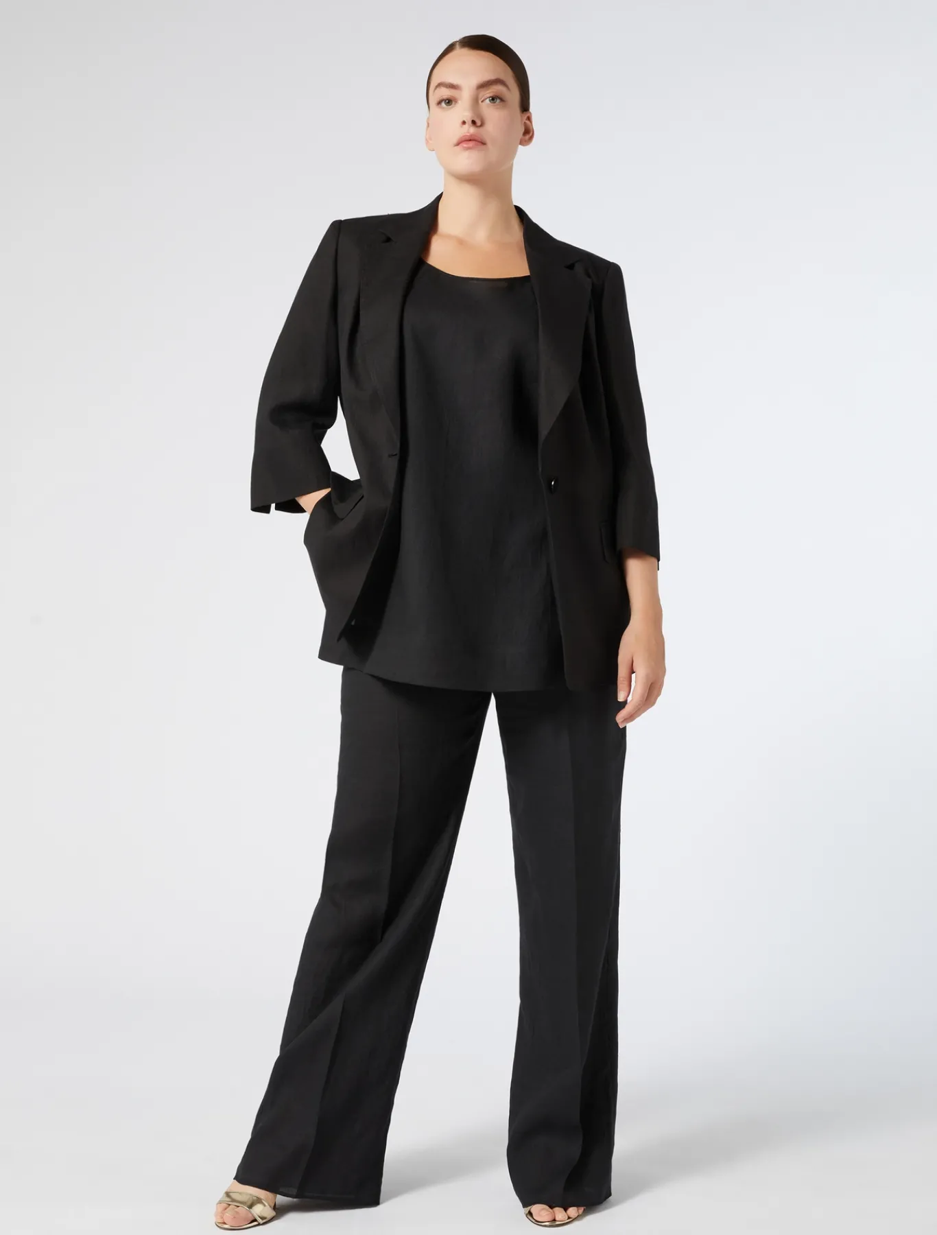 Marina Rinaldi Haut en lin NOIR New