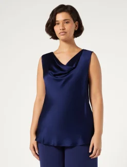 Marina Rinaldi Haut en satin avec drapé ENCRE Online