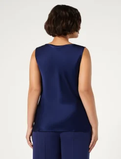 Marina Rinaldi Haut en satin avec drapé ENCRE Online