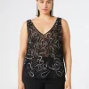 Marina Rinaldi Haut en tulle brodé NOIR Sale
