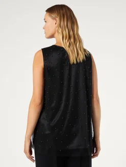 Marina Rinaldi Haut en tulle brodé NOIR New