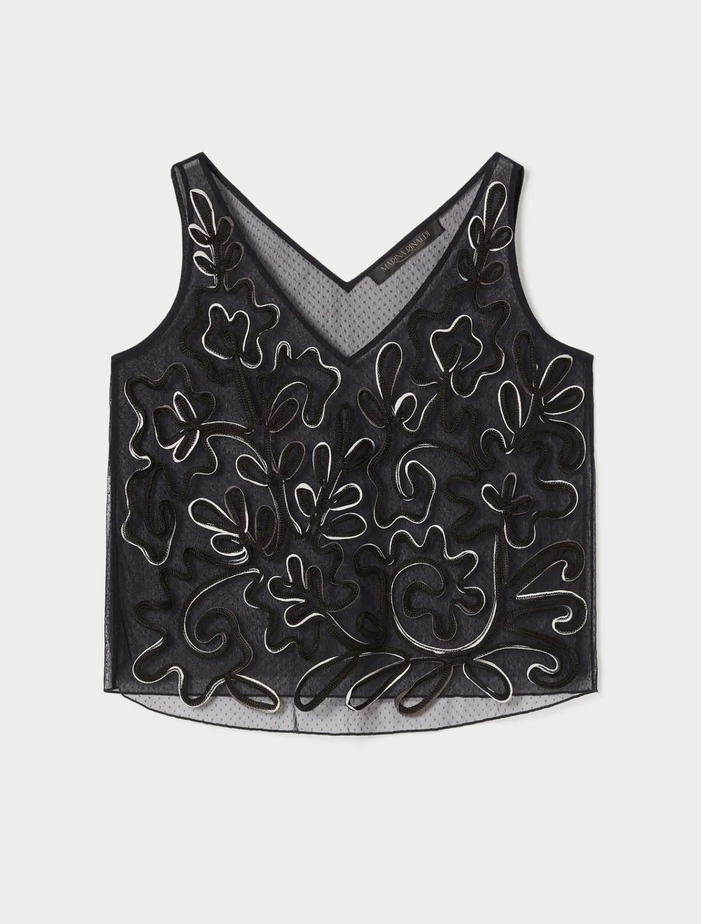 Marina Rinaldi Haut en tulle brodé NOIR Sale