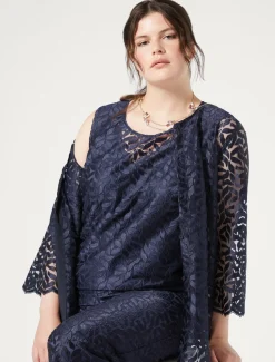 Marina Rinaldi Haut en tulle brodé BLEUMARINE Clearance
